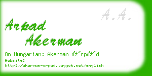 arpad akerman business card